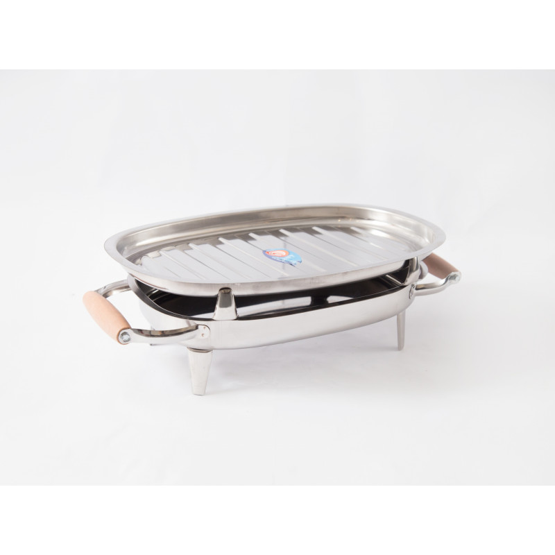 Guadix parrilla brasero acero inox. con asas de madera