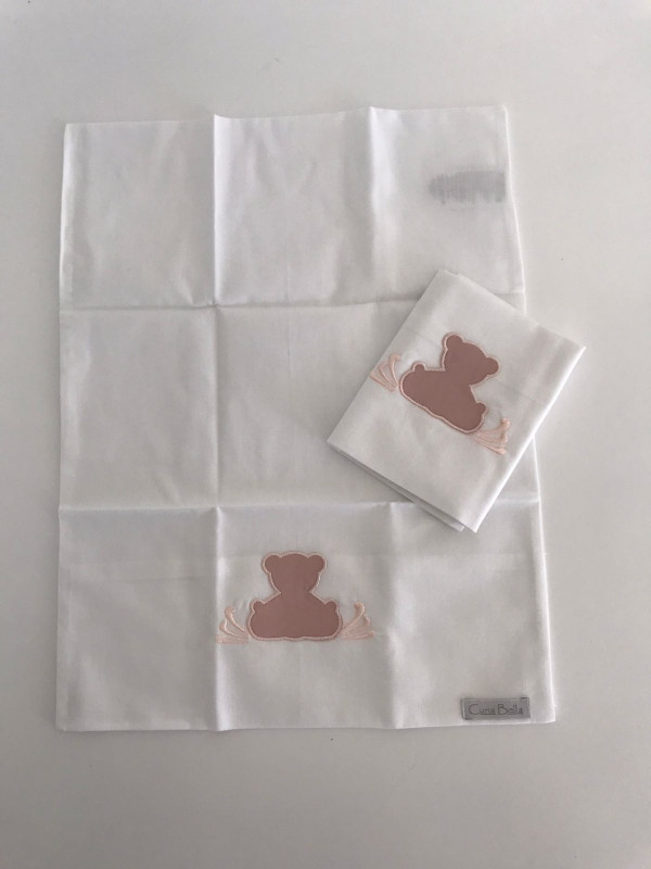 Kit 2 fundas almohada teddy rosa cha