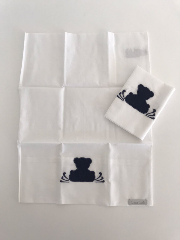 Kit 2 fundas almohada teddy azul marino