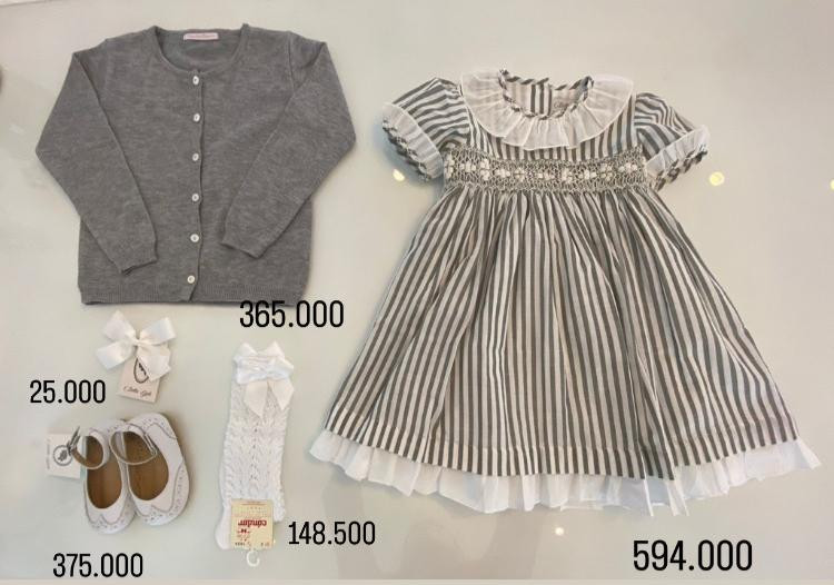 Vestido smock rayado noche