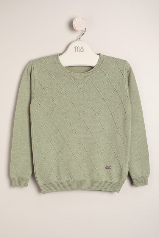 sweater algodon con rombos verde