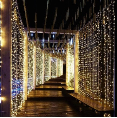 CORTINA DE LUCES LED 3 X 3  300 Luces Navidad CALIDAS