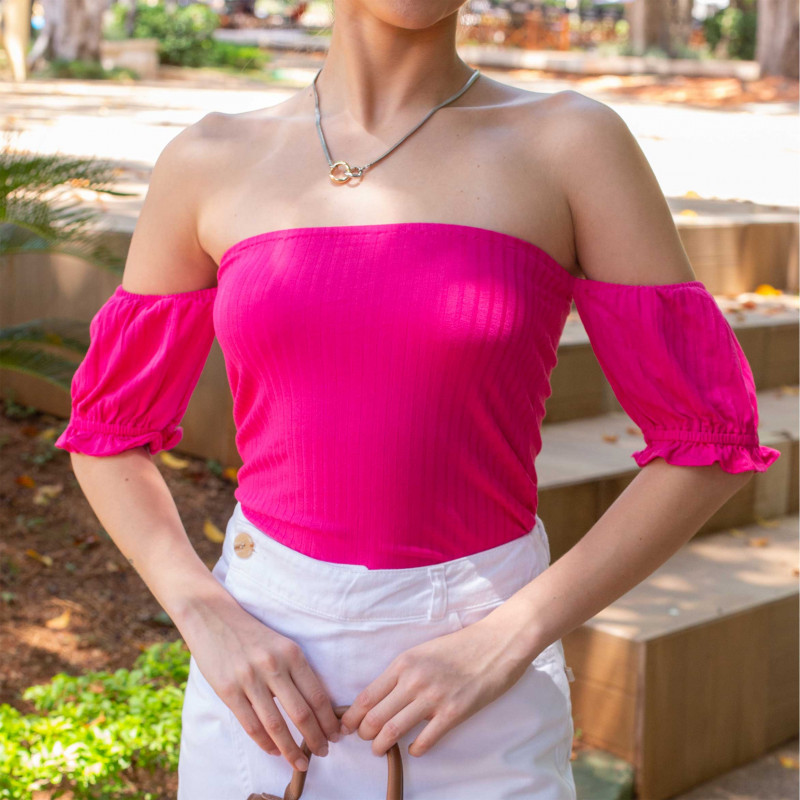 Blusa Rosa Off Shoulder Cod. 222554