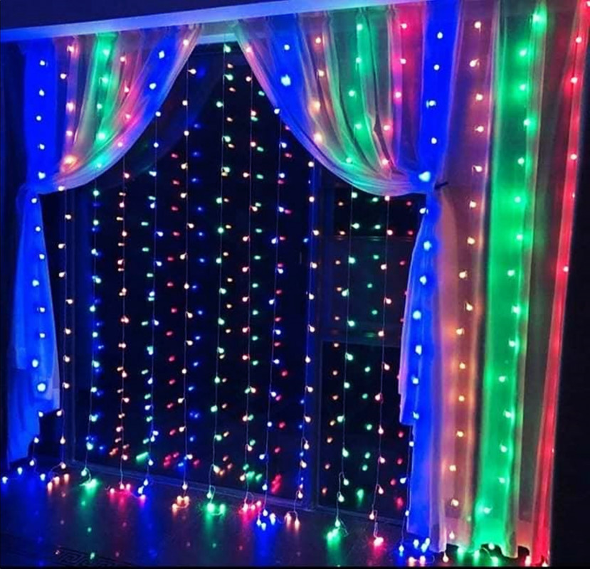 Cortina luces multicolor 3x3 NAVIDEÑO