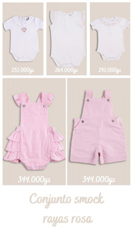 body manga smock rayas rosa
