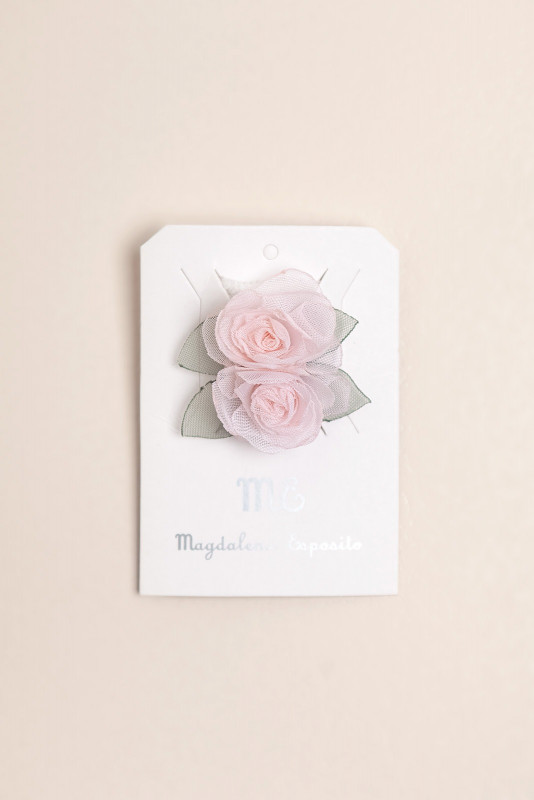 par de gomitas con flor rosa