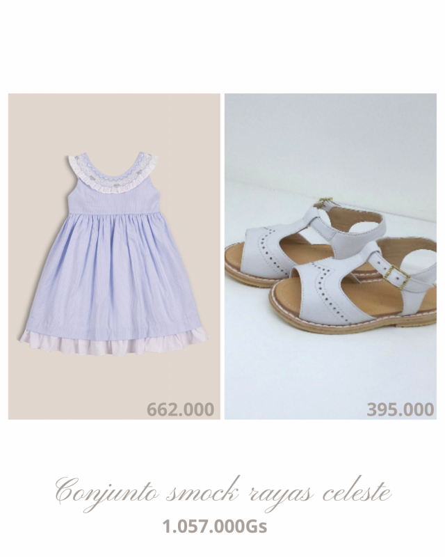 solera smock rayas celeste