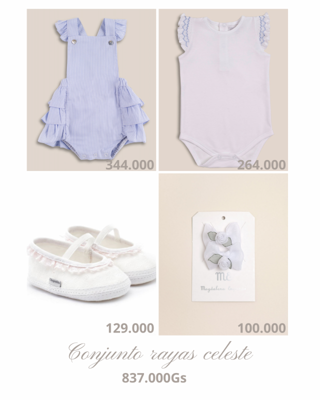 body manga smock rayas celeste