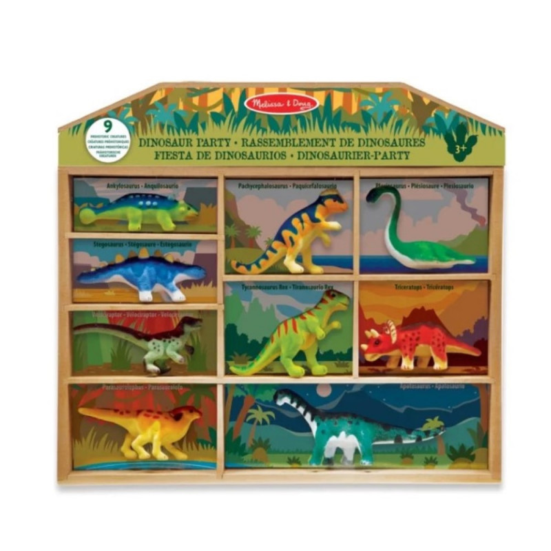 Fiesta de dinosaurios con 9 piezas - Melissa & Doug