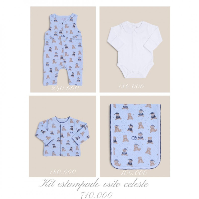 jardinera estampado ositos celeste