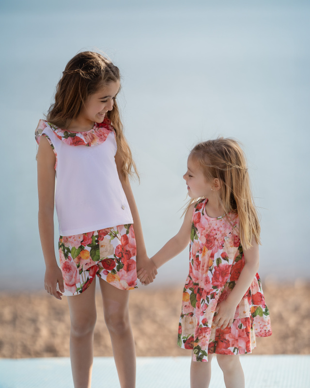 short estampa flowers