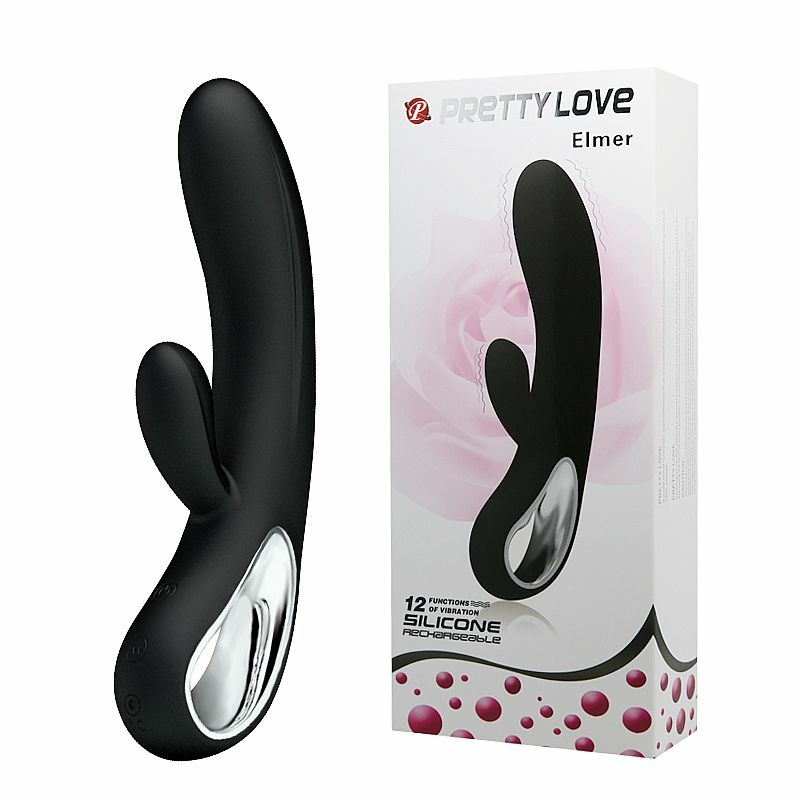 VIBRADOR DE  CLITORIS Y PUNTO G DE SILICONA PURA - ELMER - PRETTY LOVE
