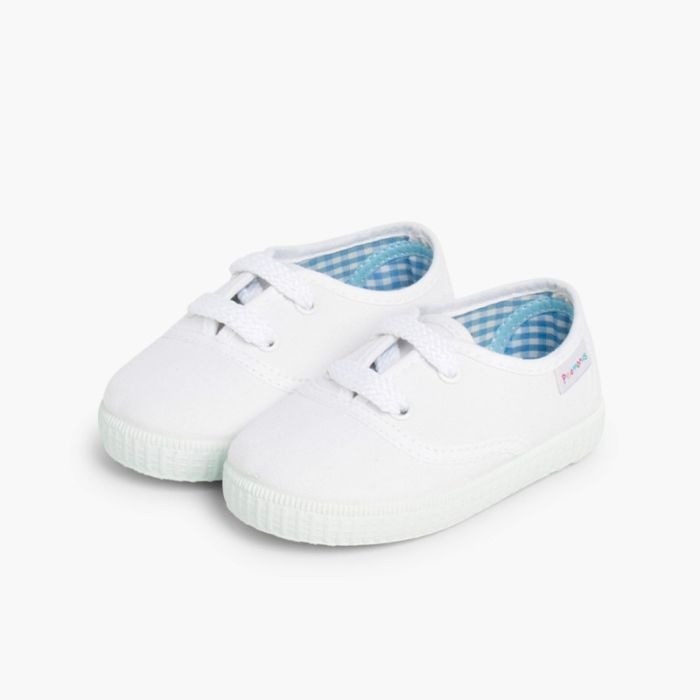 zapatillas niños de cordones blanco