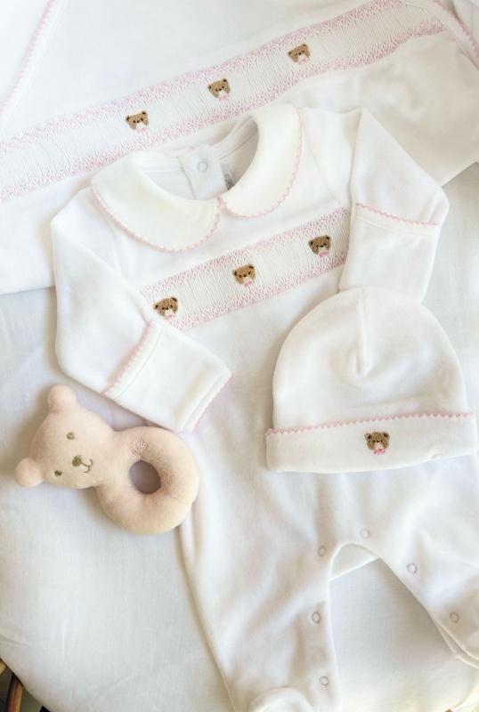 enterito smock ositos rosado plush ml