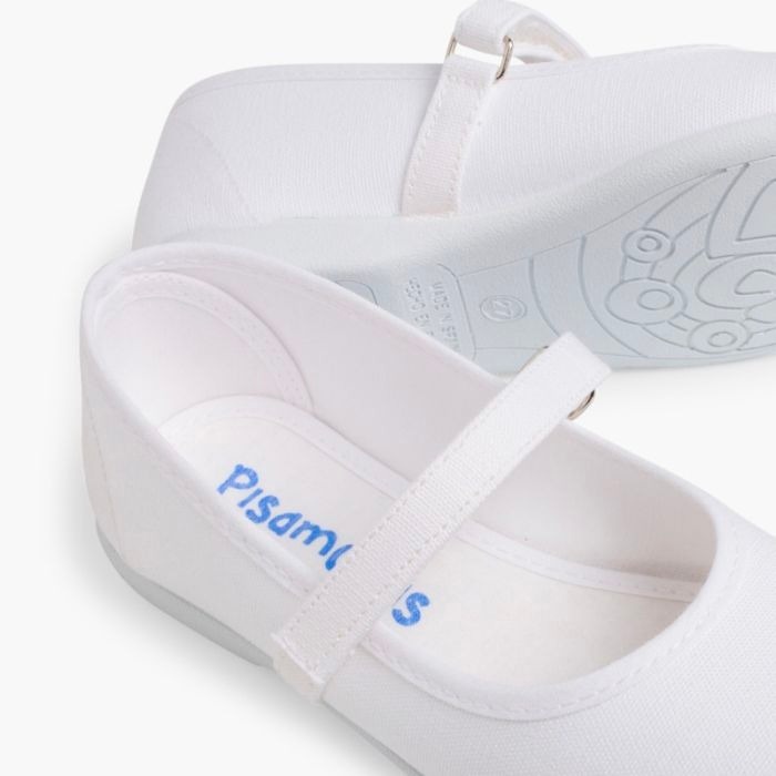 mercedita niña lino velcro blanco