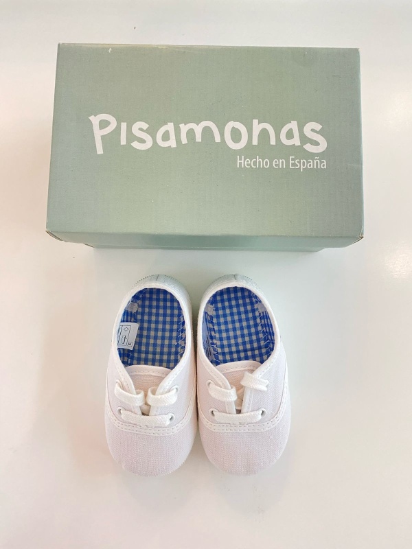zapatillas niños de cordones blanco
