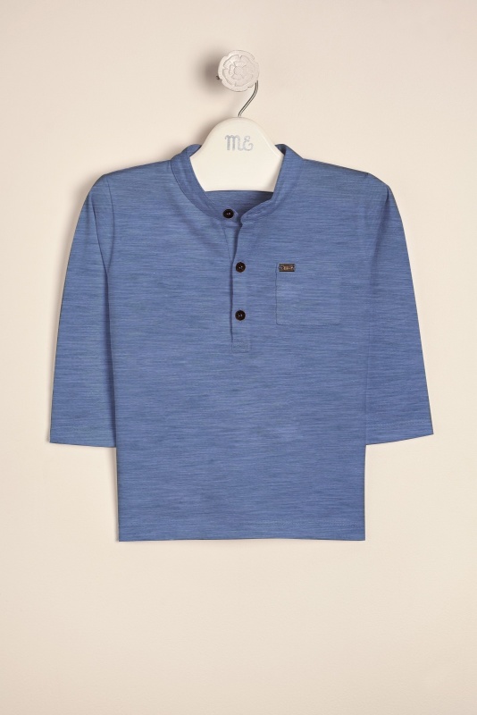 remera c/ bolsillo y cuello mao aero