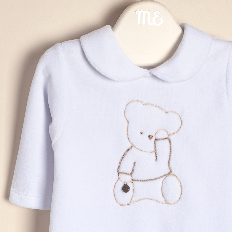 enterito plush bord osito bco/gris