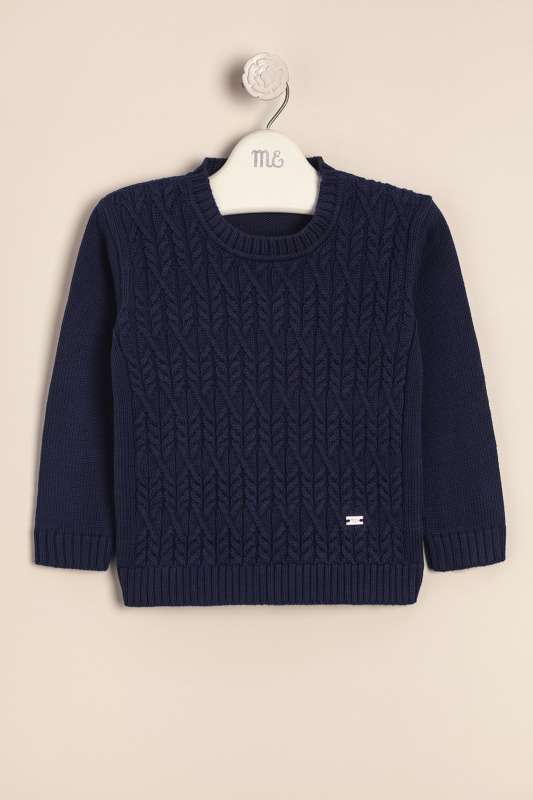 sweater trenzas rombos vita azul