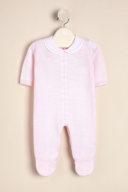 enterito cuello bord con pie rosa