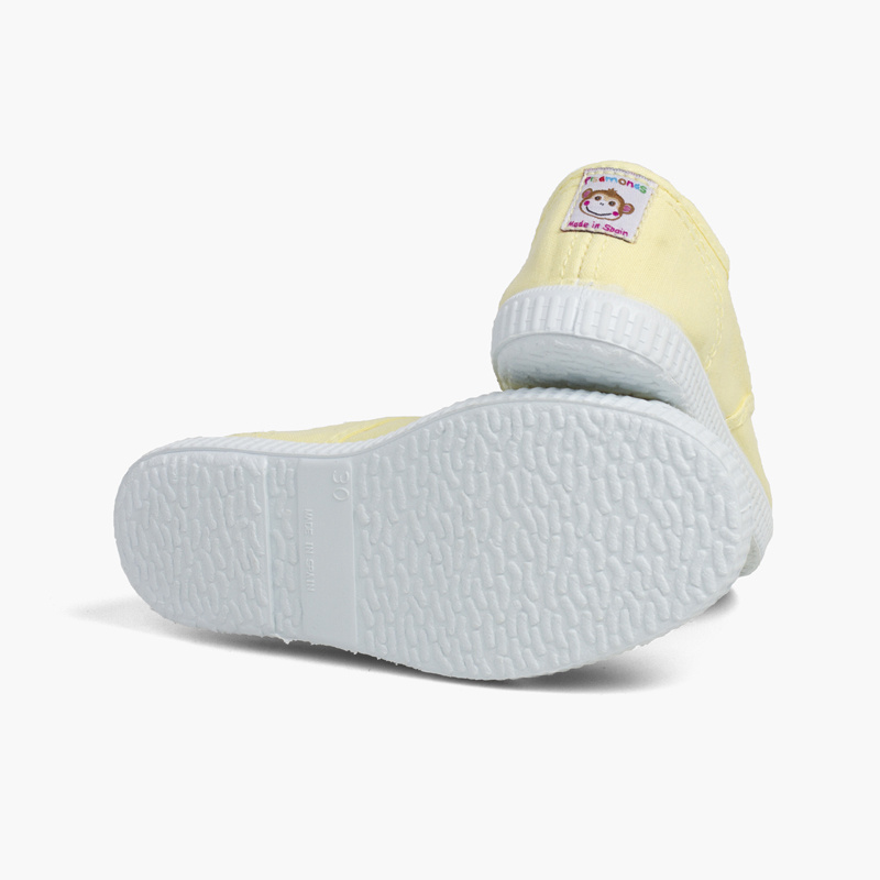 zapatilla lona punta goma amarillo