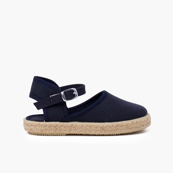 alpargata para niñas con hebilla marino