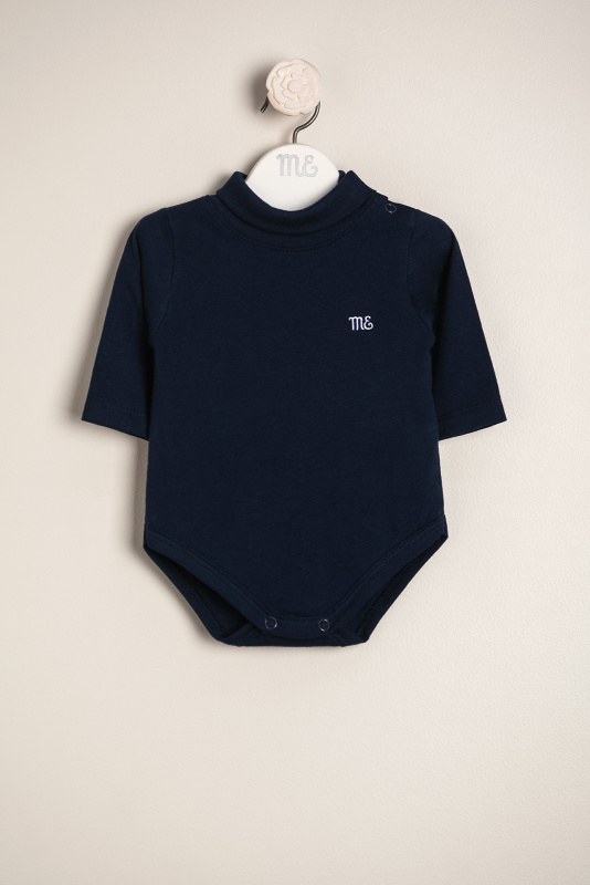 body alg polera media logo azul