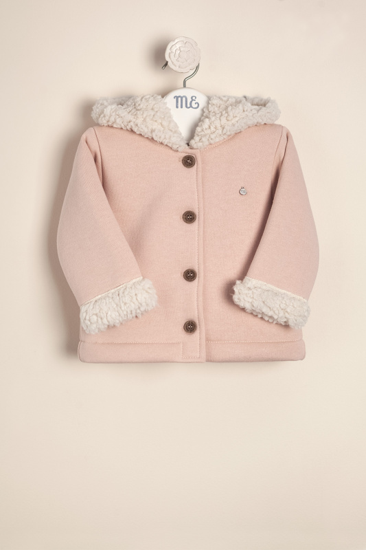 campera de frisa forrado con corderito rosa