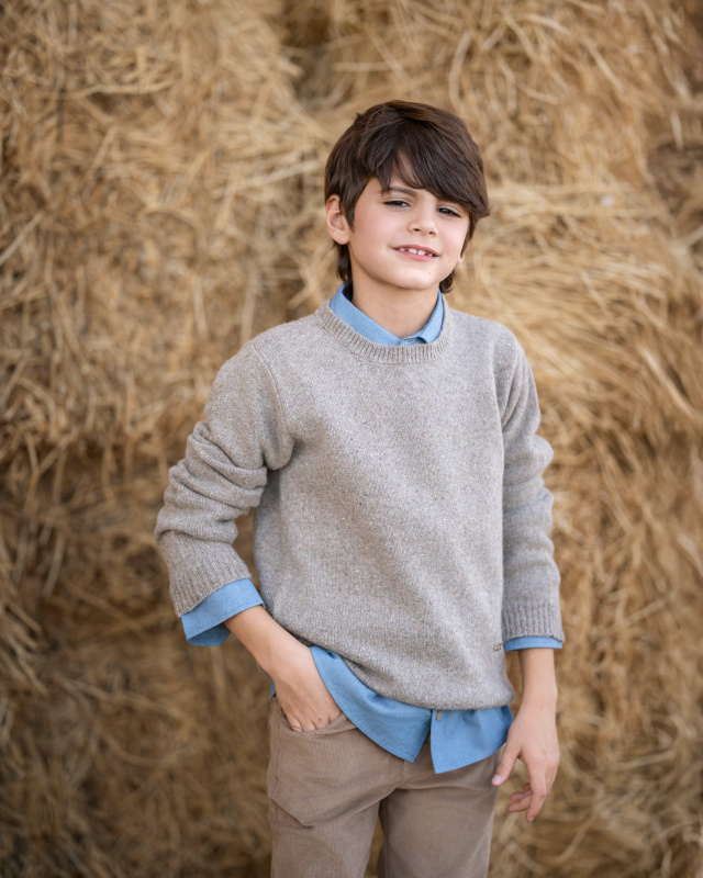 sweater melange jaspeado vison