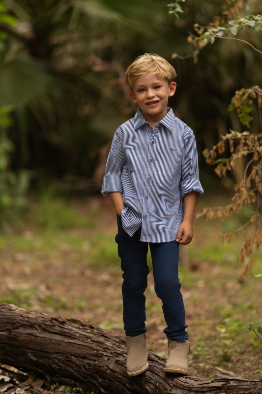 camisa rayada british bco c/azul