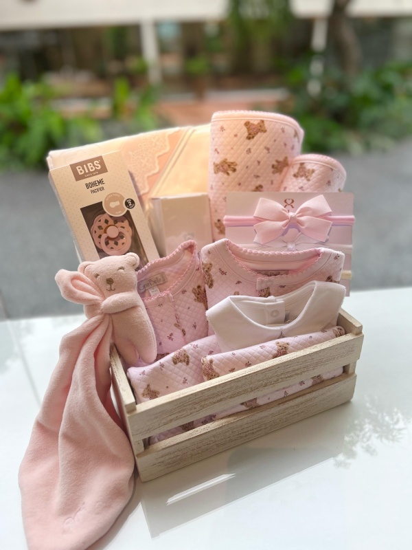 Set de nacimiento estamp ositos rosa