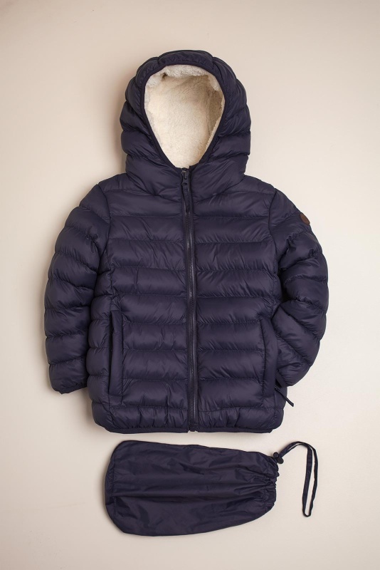 campera de microfibra forrado azul