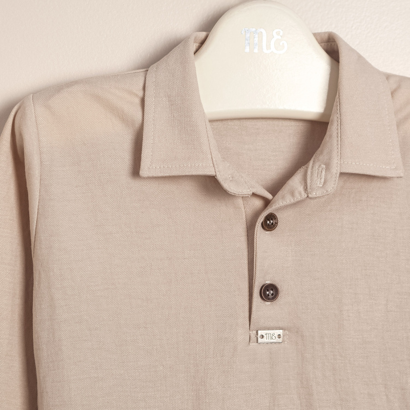 remera polito de pique noah beige