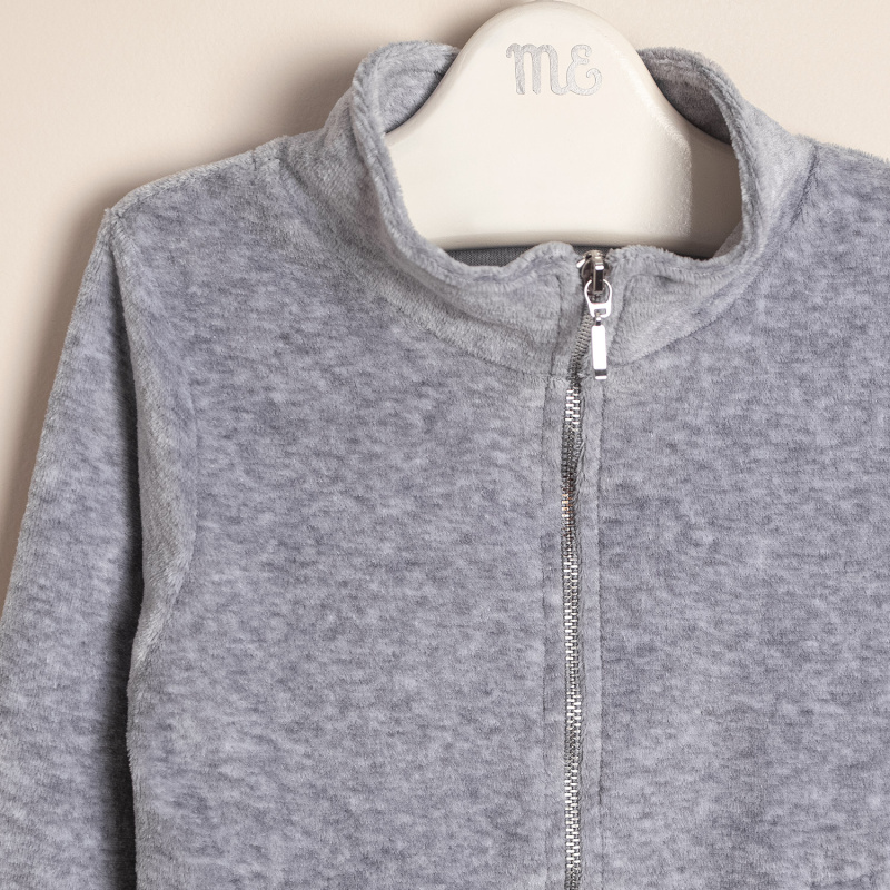 campera de plush burdeos gris