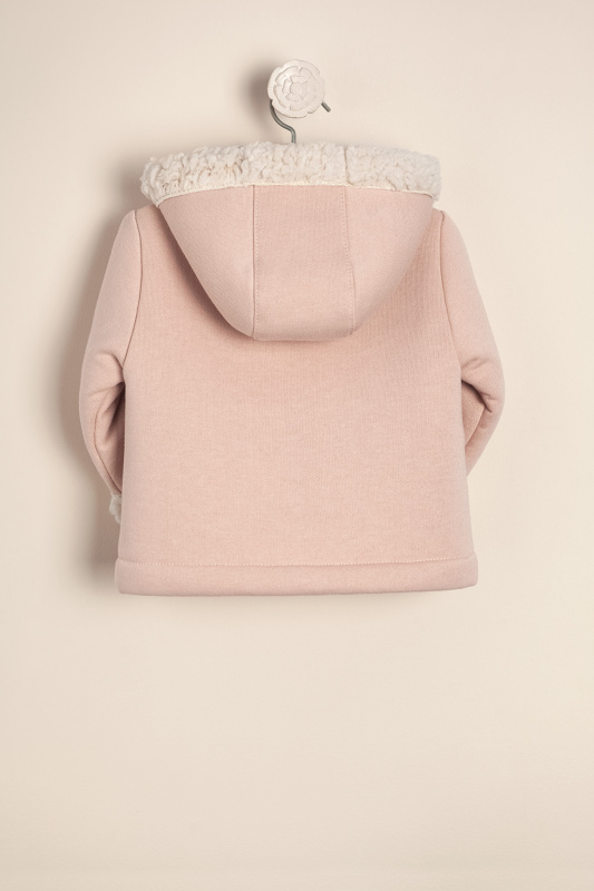 campera de frisa forrado con corderito rosa