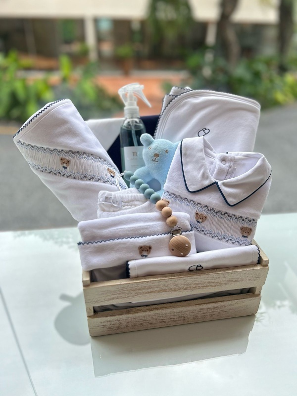 Set de nacimiento smock ositos cel