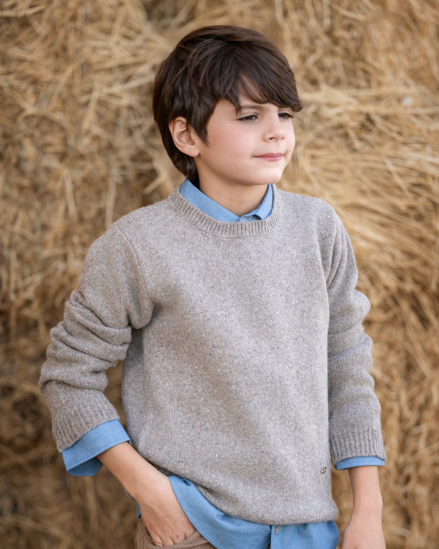 sweater melange jaspeado vison