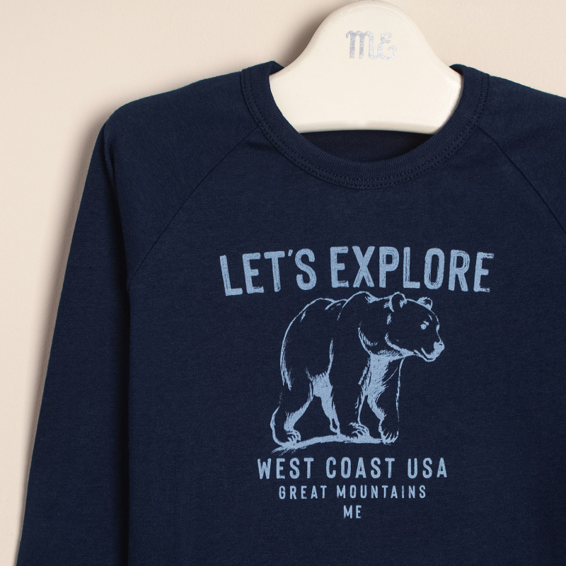 remera algodon estamp explorer azul