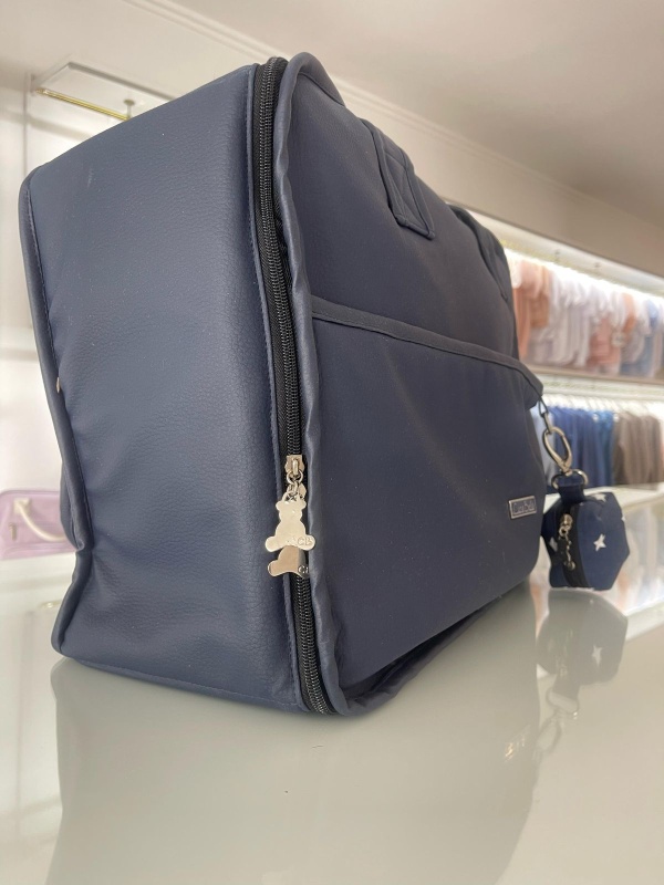 valija sanatorio simil cuero azul