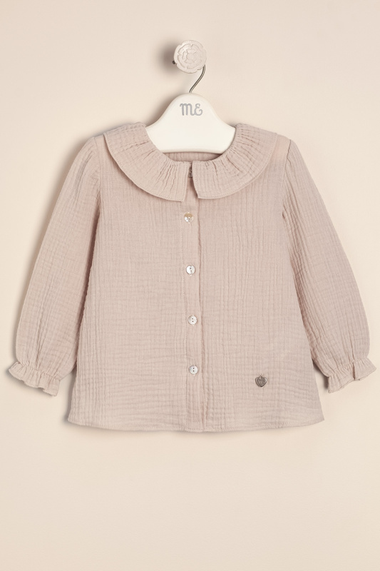 blusa de gasa c/escote alma vison