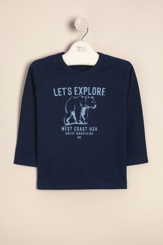 remera algodon estamp explorer azul