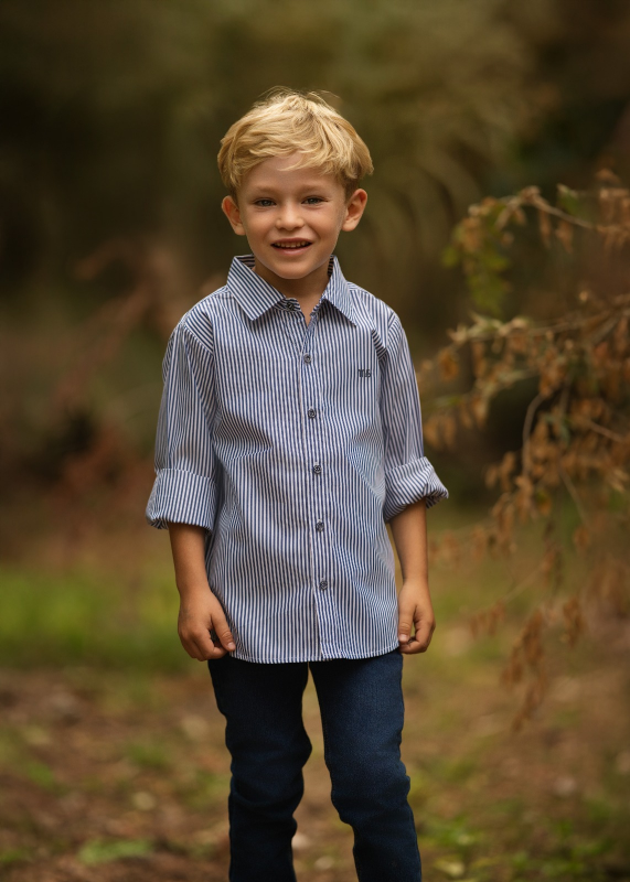 camisa rayada british bco c/azul