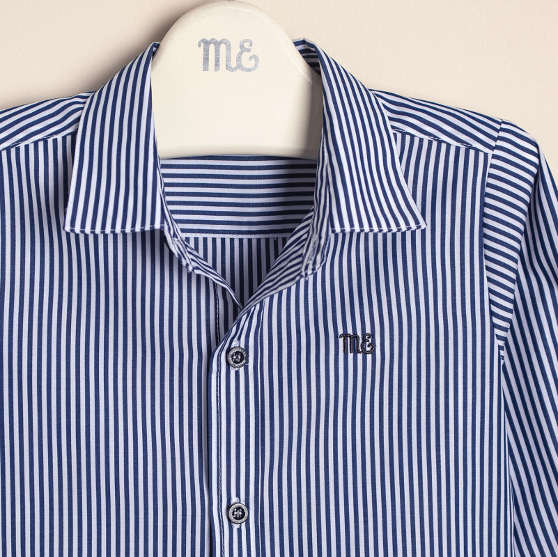 camisa rayada british bco c/azul