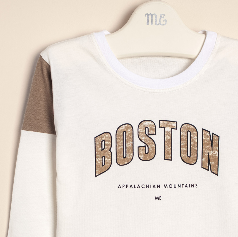 remera alg estamp boston crudo