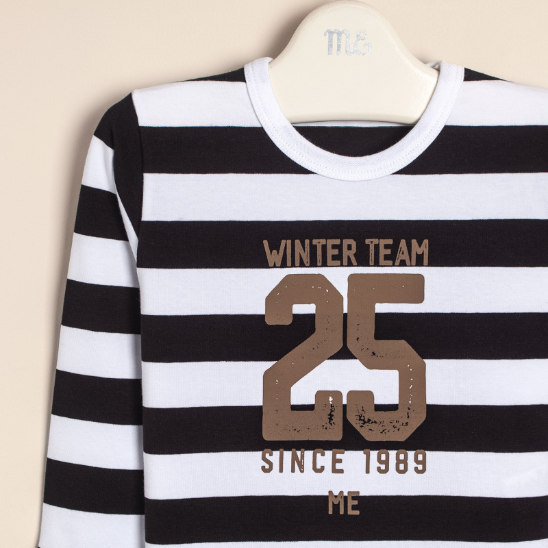 remera rayada estamp bco c/negro