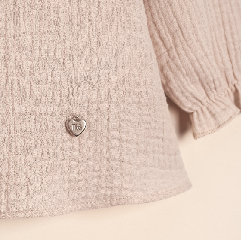 blusa de gasa c/escote alma vison