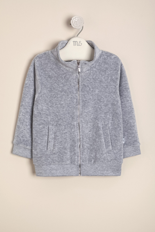 campera de plush burdeos gris