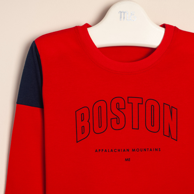 remera alg estamp boston rojo