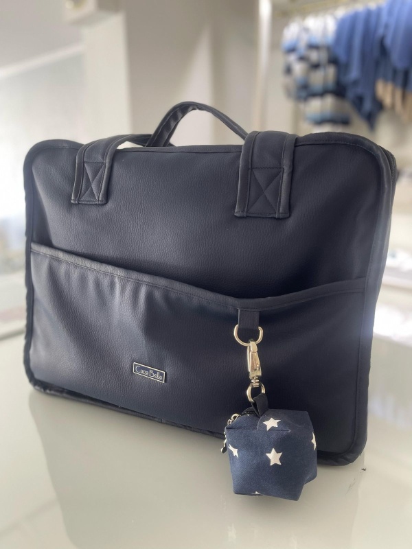 valija sanatorio simil cuero azul