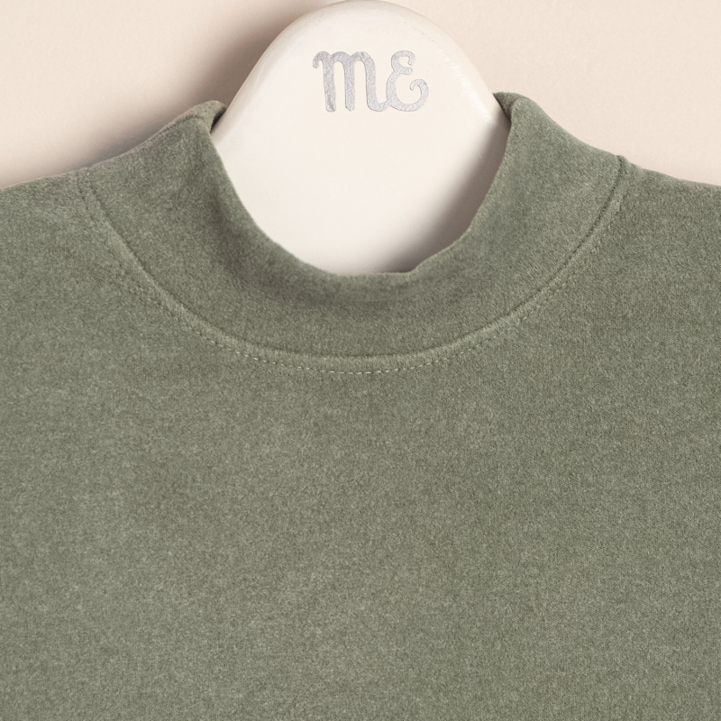 media polera de flecee verde